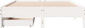 vidaXL vidaXL Rama łóżka bez materaca, biała, 135x190 cm, lite drewno sosnowe 4