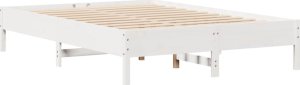 vidaXL vidaXL Rama łóżka bez materaca, biała, 135x190 cm, lite drewno sosnowe 5
