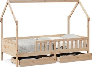 vidaXL vidaXL Rama łóżka dziecięcego z szufladami, 80x200 cm, sosnowa 2