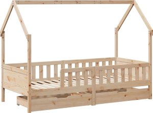 vidaXL vidaXL Rama łóżka dziecięcego z szufladami, 80x200 cm, sosnowa 3