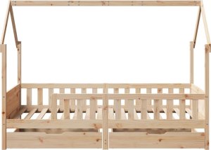 vidaXL vidaXL Rama łóżka dziecięcego z szufladami, 80x200 cm, sosnowa 4