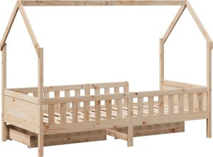 vidaXL vidaXL Rama łóżka dziecięcego z szufladami, 80x200 cm, sosnowa 8