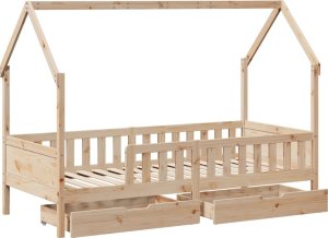 vidaXL vidaXL Rama łóżka dziecięcego z szufladami, 80x200 cm, sosnowa 9