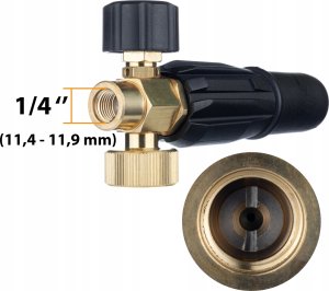 Rosfix Rosfix Pianownica S0401 1000ml do myjki ciśnieniowej G1/4F, dysza 1,23mm + Adapter / przejściówka do myjki ciśnieniowej Bosch - stary typ na G1/4"M (plastik) 6
