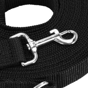 Springos Smycz treningowa, taśmowa dla psa, linka 10 m do 15 kg czarna UNIWERSALNY 4