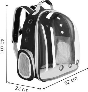 Springos Transporter dla kota, królika, psa do 12 kg 40 x 32 x 22 cm torba transportowa, plecak szary UNIWERSALNY 13