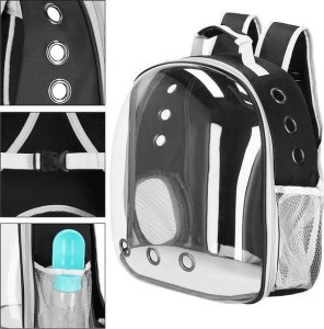 Springos Transporter dla kota, królika, psa do 12 kg 40 x 32 x 22 cm torba transportowa, plecak szary UNIWERSALNY 5