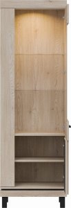 BogFran Witryna L/P Gablota szklana do salonu, sypialni Dąb Lamele Loft MATI MI07 5