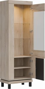 BogFran Witryna L/P Gablota szklana do salonu, sypialni Dąb Lamele Loft MATI MI07 7