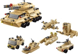 LeanToys Zestaw Klocków Czołg Wojskowy Militarny Piaskowy 1000 El 2