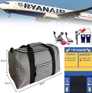 Caley TORBA PODRÓŻNA 40x20x25 DO SAMOLOTU RYANAIR WIZZAIR BAGAŻ PODRĘCZNY - GRANATOWA 3