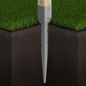 Prokmet Podstawa słupa wbijana. Solidna (szer 90 mm, dł 750 mm, gr 1.5 mm) 8