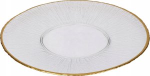 Home Styling Collection Szklany talerz płaski ze złotą obwódką DATURA, 32 cm 1