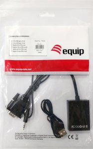 Adapter AV Equip Equip VGA auf HDMI Adapter, mit Audio, schwarz, 15cm 2