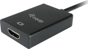 Adapter AV Equip Equip VGA auf HDMI Adapter, mit Audio, schwarz, 15cm 6