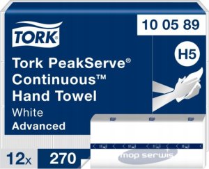 Tork Tork PeakServe Continuous - Ręcznik papierowy do miejsc o dużym natężeniu z funkcją QuickDry, Advanced, H5 - Biały 1