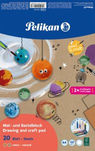 Pelikan Pelikan Zeichen-und Bastelblock A4,120g/m ,20 Blatt,Nat. FSC 2