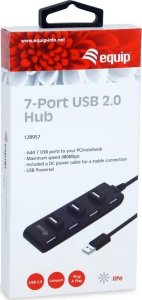 Equip Equip USB-Hub 7-Port 2.0  ->7x2.0      480Mbps o.Netzteil sw 4