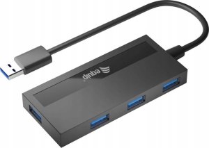 HUB USB Equip Equip USB-Hub 4-Port 3.2  ->4x3.0 +USB-C Adp.5Gbps o.Netz.sw 1