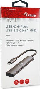 HUB USB Equip Equip USB-Hub 4-Port 3.2/C->4x3.0        5Gbps o.Netzteil gr 8