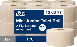 Tork Tork - Papier toaletowy w roli mini Jumbo, Advanced, 170 m - Naturalny 1