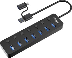 HUB USB Equip Equip USB-Hub 7-Port 3.2  ->7x3.2        5Gbps m.Netzteil sw 1