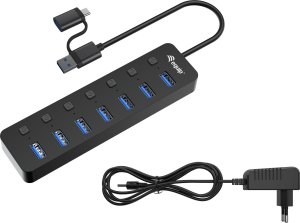 HUB USB Equip Equip USB-Hub 7-Port 3.2  ->7x3.2        5Gbps m.Netzteil sw 2