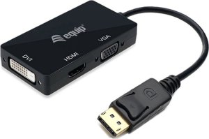 Adapter AV Equip Equip Displayport->HDMI/VGA/DVI Adapter St/Bu        schwarz 1