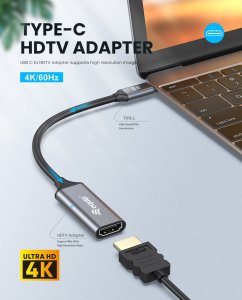 Adapter AV Equip Equip Adapter USB-C -> HDMI 2.0              4K60Hz 0.15m gr 3