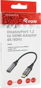 Adapter AV Equip Equip Displayport->HDMI Adapter 1.2 St/Bu    4K/60Hz grau 6