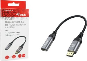 Adapter AV Equip Equip Displayport->HDMI Adapter 1.2 St/Bu    4K/60Hz grau 7