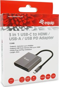 Adapter AV Equip Equip Dock USB-C->HDMI,USB3.0,100WPD         4K60Hz 0.15m gr 6