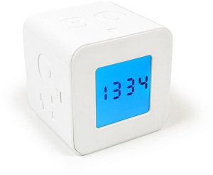 Minutnik Scandinavian Home Kökstimer och klocka Kub HOME - 6x6x5,5 cm - ABS - Vit 1