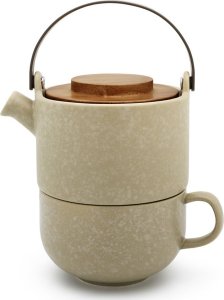 Bredemeijer Bredemeijer Tea-for-one Umea beige / Acacia Lid  142024 1