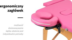 Activeshop Stół składany do masażu drewniany Komfort Activ Fizjo 2 segmentowe róż 19