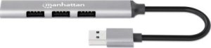Serwer plików Manhattan MANHATTAN 4Port USB-A Hub 3x480Mbit/s 1xGbit/s USB-A Stecker 6