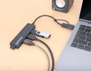 HUB USB Manhattan MANHATTAN 4-Port USB 3.0 Typ-C / Typ-A Kombi-Hub schwarz 6