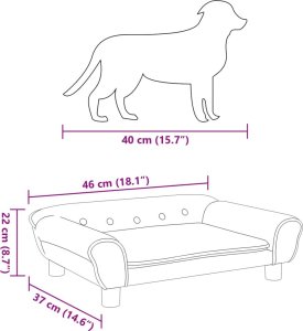 vidaXL Legowisko dla psa, ciemnoszare, 70x48x22 cm, aksamitne 7