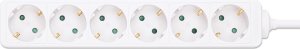 Kabel zasilający Manhattan Manhattan 168304 rozgałęziacz 2 m 6 x gniazdo sieciowe Wewnętrzna Biały 4