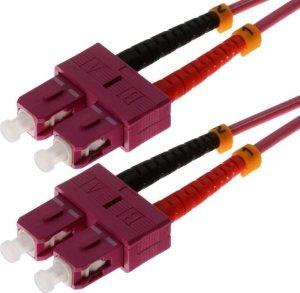 helos Helos LWL Patchkabel SC/SC Duplex 50/125µm OM4 erikaviolett 0,5m 1