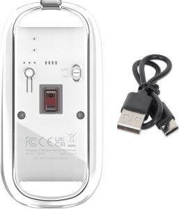 Mysz Manhattan Funkmaus USB-A 4Przyciski RGB LED biały przezroczysty 11