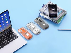 Mysz Manhattan Funkmaus USB-A 4Przyciski RGB LED biały przezroczysty 6