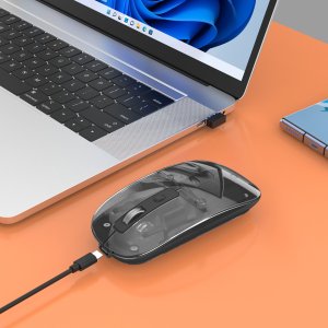 Mysz Manhattan Funkmaus USB-A 4 przyciski RGB LED czarny przezroczysty 3