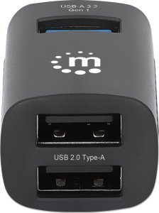 HUB USB Manhattan 3-Portowy Hub USB 3.2 Gen1 Typ-C do 1x USB-A 3.0, 2x USB 2.0 (180993) 4