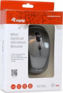 Mysz Equip Optyczna mysz bezprzewodowa USB Mini R+L szary 6
