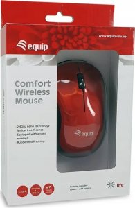 Mysz Equip Optyczna mysz bezprzewodowa USB Comfort R+L czerwony 4