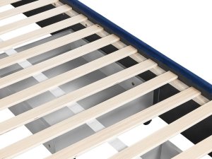 Beliani Łóżko z szufladami welurowe 160 x 200 cm niebieskie LIEVIN 21