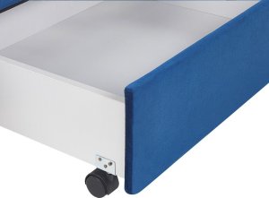 Beliani Łóżko z szufladami welurowe 160 x 200 cm niebieskie LIEVIN 9