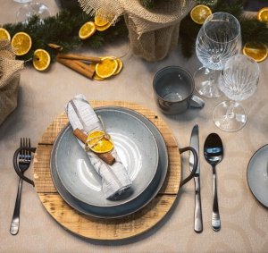 Chodzież Komplet talerzy dla 6 osób City szary 18 el. 3