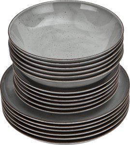 Chodzież Komplet talerzy dla 6 osób City szary 18 el. 4